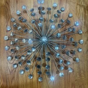 Silver Crystalline Decorative Wall Sculpture
